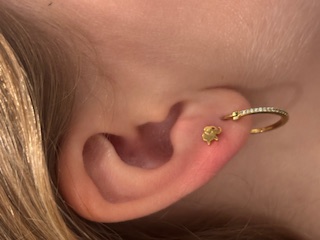 Gold and diamond earrings by Emerald & Opal